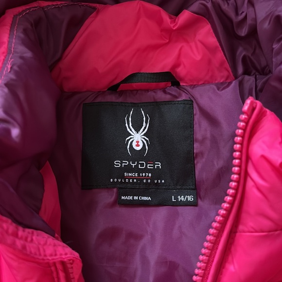 Girls spider cost car length long puffer type style polyester fill - Picture 2 of 7